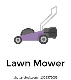 Lawn mower flat icon 