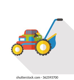 Lawn mower flat icon