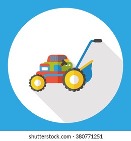 Lawn mower flat icon