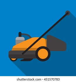 Lawn mower flat icon illustration isolated vector sign symbol