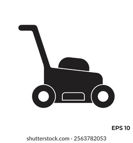 lawn mower flat icon vector