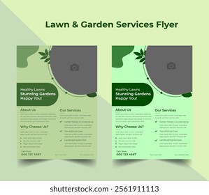 Lawn Mower Garden Flyer Template, Business Flyer poster pamphlet brochure cover design layout background, Tree and gardening service poster leaflet design clean up cutting flyer care green cutting 