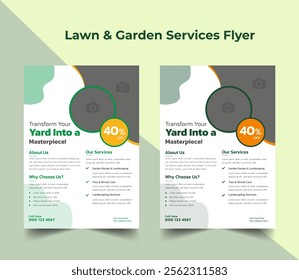 Lawn Mower Garden Flyer Template, Business Flyer poster pamphlet brochure cover design layout background, Tree and gardening service poster leaflet design clean up cutting flyer care advert green 