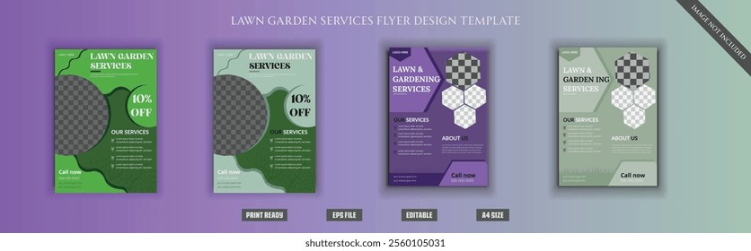 Lawn Mower Garden or Landscaping Agricultural service Design, trifold brochure design template layout vector