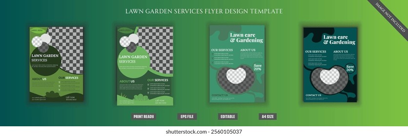 Lawn Mower Garden or Landscaping Agricultural service Design, trifold brochure design template layout vector