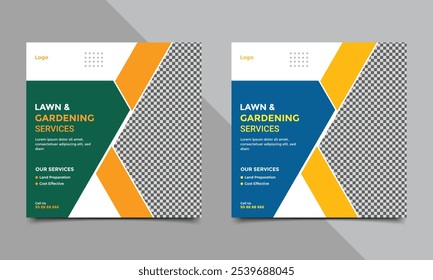 Lawn Mower Garden or Landscaping Service Social Media design.