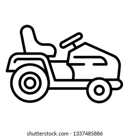 Lawn mower garden outline icon. Illustration of lawn mower garden outline icon vector for web design isolated on white background