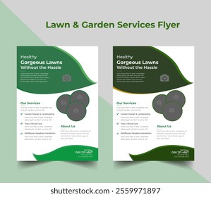 Lawn Mower Garden Template, Business Flyer poster pamphlet brochure, Tree and gardening service poster leaflet design cleaning agriculture cutting clean green clean up gardening leaflet cleaning grass