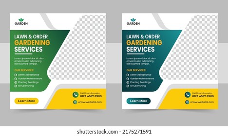 Lawn Mower Gardening Or Landscaping Service Social Media Post Banner Set Or Agriculture Web Banner Template With Green Background Mowing Poster, Leaflet, Poster, Grass, Green Banner