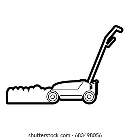 lawn mower gardening tool icon image