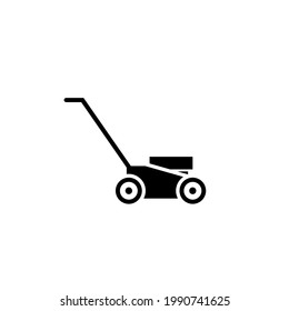 Lawn mower glyph icon. Clipart image isolated on white background