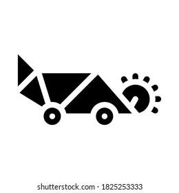 lawn mower glyph icon vector. lawn mower sign. isolated contour symbol black illustration