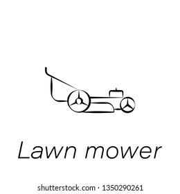 lawn mower hand draw icon. Element of farming illustration icons. Signs and symbols can be used for web, logo, mobile app, UI, UX