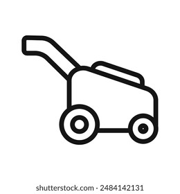 Rasenmäher-Symbol Schwarz-Weiß-Vektorgrafik-Zeichen