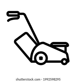 Lawn Mower Icon. Bold outline design with editable stroke width. Vector Illustration.
