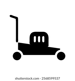 Lawn mower icon. Concept of gardening, maintenance, and landscaping.