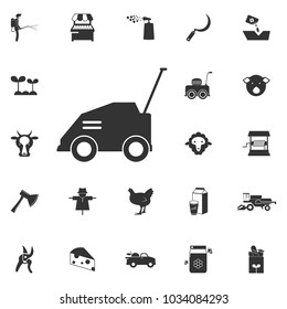 lawn mower icon. Element of farming and garden icons. Premium quality graphic design icon. Signs, outline symbols collection icon for websites, web design, mobile app on white background