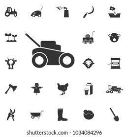 lawn mower icon. Element of farming and garden icons. Premium quality graphic design icon. Signs, outline symbols collection icon for websites, web design, mobile app on white background