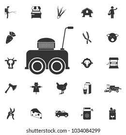 lawn mower icon. Element of farming and garden icons. Premium quality graphic design icon. Signs, outline symbols collection icon for websites, web design, mobile app on white background