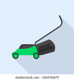 Lawn mower icon. Flat illustration of lawn mower vector icon for web design