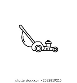 Lawn mower icon Flat isolated outline sign