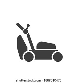 lawn mower Icon in flat style on white background