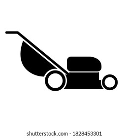 Icono de cortadora de césped, logotipo aislado en fondo blanco
