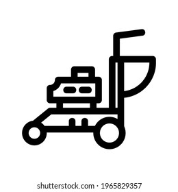 lawn mower icon or logo isolated sign symbol vector illustration - high quality black style vector icons
