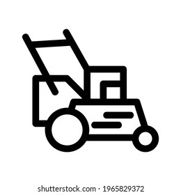 lawn mower icon or logo isolated sign symbol vector illustration - high quality black style vector icons
