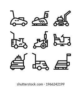 lawn mower icon or logo isolated sign symbol vector illustration - Collection of high quality black style vector icons
