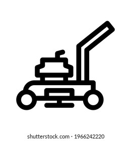 Rasenmähersymbol oder Logo einzeln auf Zeichen, Vektorgrafik - hochwertige Vektorsymbole im schwarzen Stil
