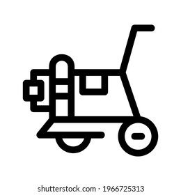 icono de cortadora de césped o logotipo símbolo de signo aislado ilustración vectorial - iconos vectoriales de estilo negro de alta calidad
