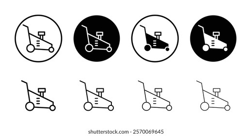 Lawn mower icon Outline vector for web ui