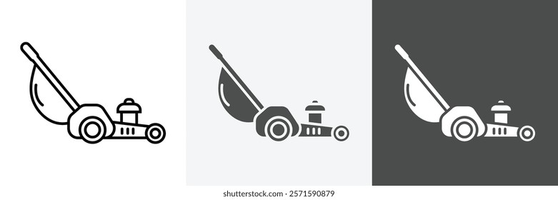 Lawn mower icon set vector art