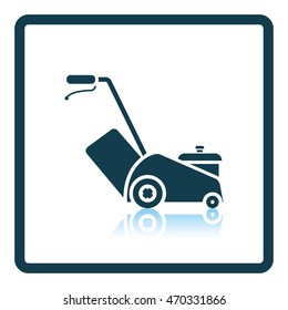 Lawn mower icon. Shadow reflection design. Vector illustration.