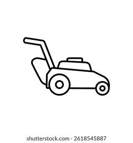 lawn mower icon, simple flat style, illustration, logo sign symbol pictogram template, for ui or ux isolated on white for mobile app, editable