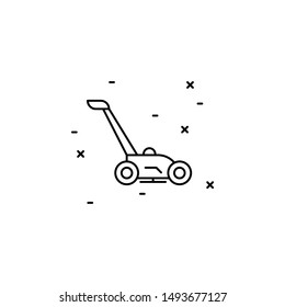 lawn mower icon. Simple thin line, outline vector of Agriculture icons for UI and UX, website or mobile application