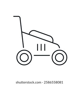 lawn mower icon symbol, editable stroke