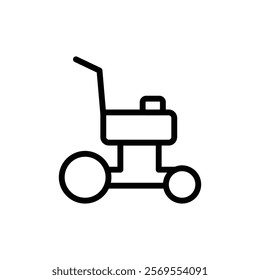 Lawn mower icon Thin vector set