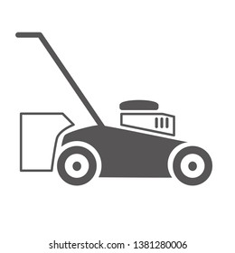 Lawn mower icon. Vector concept illustration for design on white background