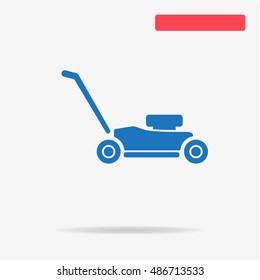 Lawn mower icon. Vector concept illustration for design.