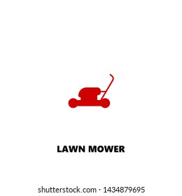 lawn mower icon. lawn mower vector design. sign design. red color