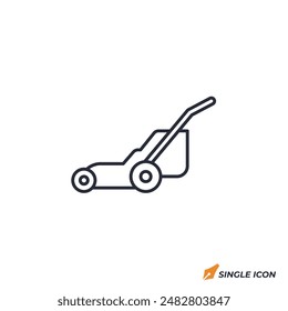 Lawn Mower icon vector illustration. Lawn Mower symbol isolated on white background