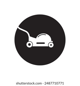 lawn mower icon vector illustration logo design