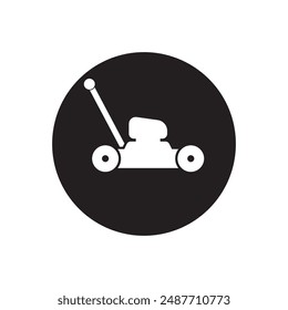 lawn mower icon vector illustration logo design