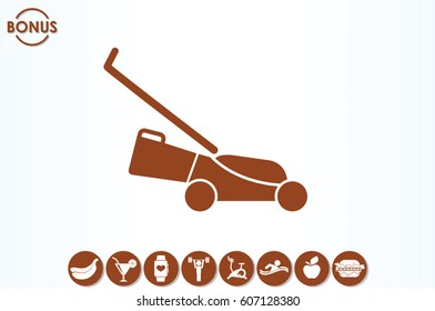 lawn mower icon, vector illustration