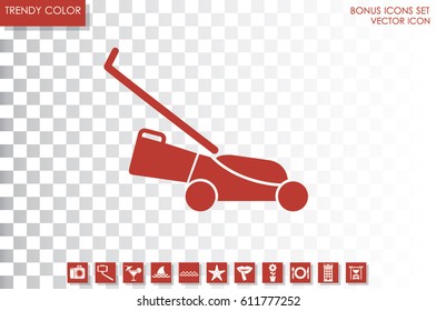 lawn mower icon, vector illustration