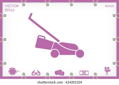 lawn mower icon, vector illustration