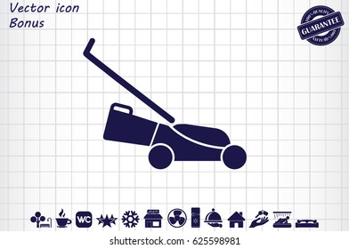 lawn mower icon, vector illustration