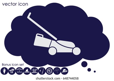 lawn mower icon, vector illustration